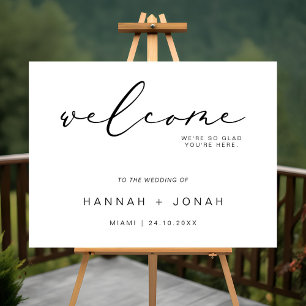 Elegant Calligraphy Wedding modern welcome sign