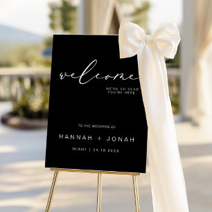 Elegant Calligraphy Wedding modern welcome sign