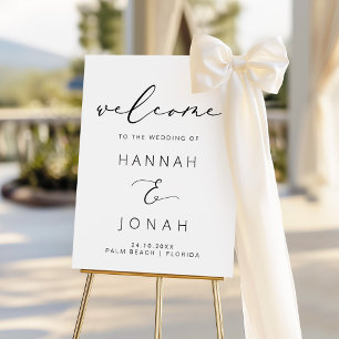 Elegant Calligraphy Wedding modern welcome sign