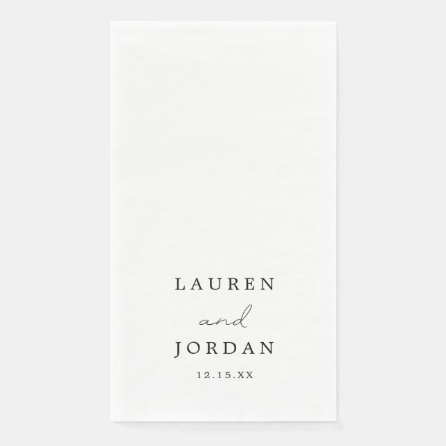 Elegant Calligraphy Wedding Paper Guest Towels (Front)