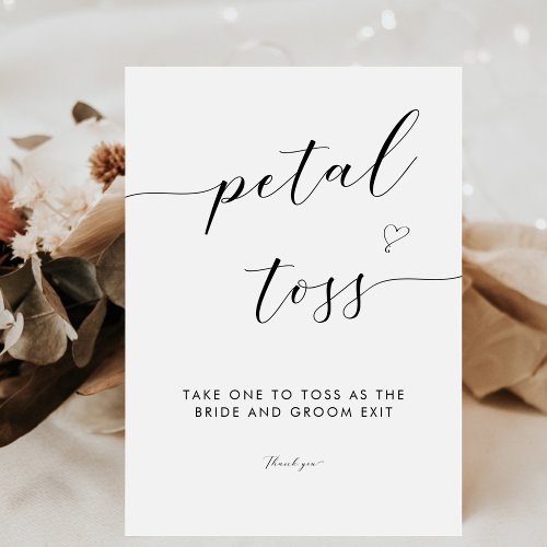 Elegant Calligraphy Wedding Petal Toss Send Off Pedestal Sign