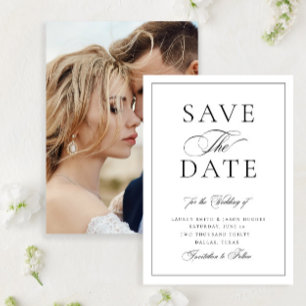 Elegant Calligraphy Wedding Photo Formal Wedding Save The Date