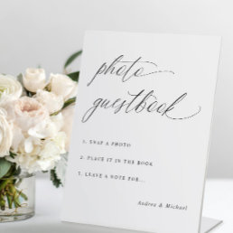 Elegant Calligraphy Wedding Photo Guestbook Sign