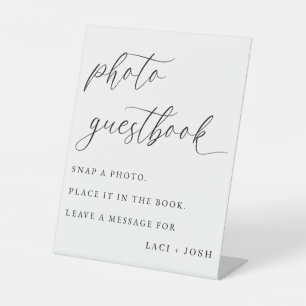 Elegant Calligraphy Wedding Photo Guestbook Sign 