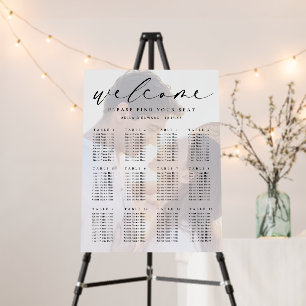 Elegant Calligraphy Wedding Photo Seating Chart  Foam Board
