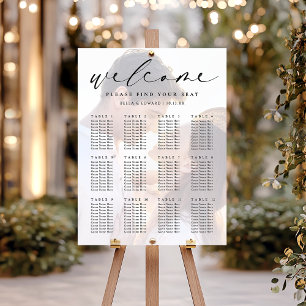 Elegant Calligraphy Wedding Photo Seating Chart  Foam Board