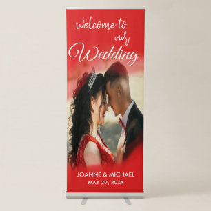 Elegant Calligraphy Wedding Photo Welcome Retractable Banner
