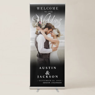 Elegant Calligraphy Wedding Photo Welcome  Retractable Banner