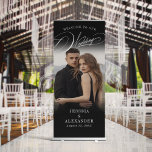Elegant Calligraphy Wedding Photo Welcome Retractable Banner at Zazzle