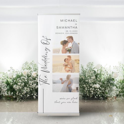 Elegant Calligraphy Wedding Photo Welcome Retractable Banner