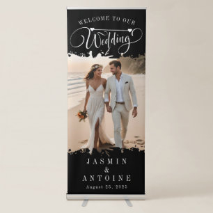 Elegant Calligraphy Wedding Photo Welcome  Retractable Banner