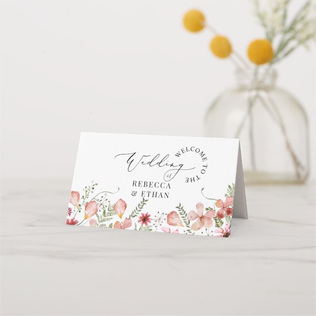 Elegant Calligraphy Wedding Place Card (Back)