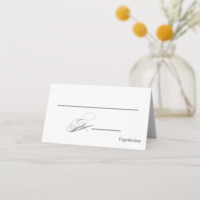Elegant Calligraphy Wedding Place Card (Front)