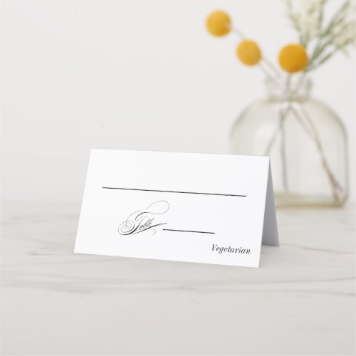 Elegant Calligraphy Wedding Place Card