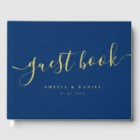 Elegant calligraphy wedding real foil dark blue