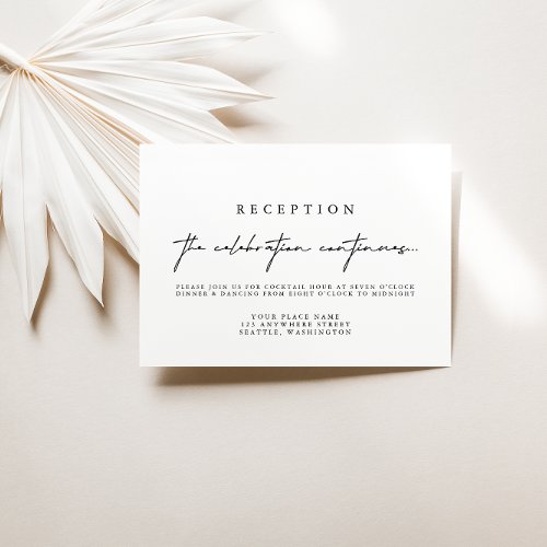 Elegant Calligraphy Wedding Reception Cards