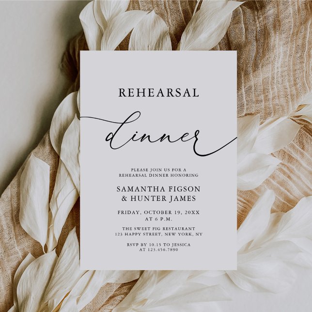 Elegant Calligraphy Wedding Rehearsal Dinner Invitation (Creator Uploaded)