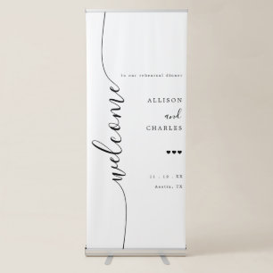 Elegant Calligraphy Wedding Rehearsal Dinner Sign