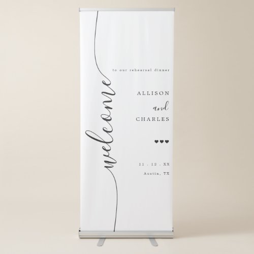 Elegant Calligraphy Wedding Rehearsal Dinner Sign