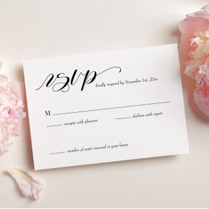 Elegant Calligraphy Wedding RSVP Card