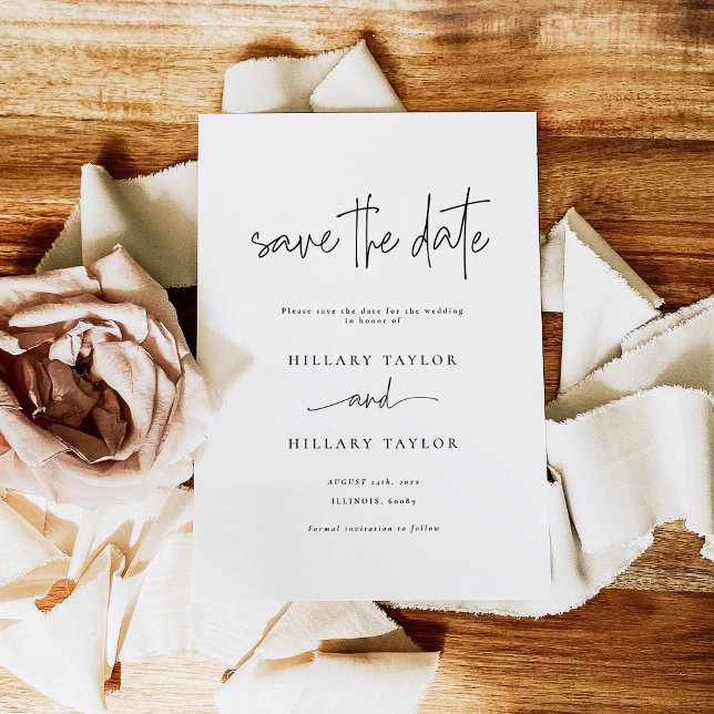Elegant Calligraphy Wedding Save the Date Invitation (Creator Uploaded)