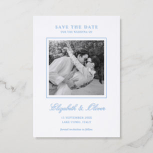 Elegant Calligraphy Wedding Save the Date Letterpress Photo Cards