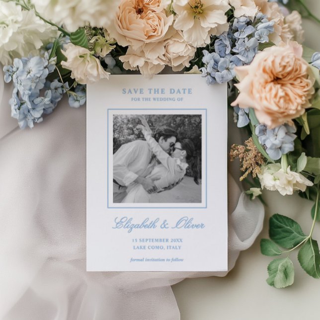 Elegant Calligraphy Wedding Save the Date Letterpress Photo Cards (Creator Uploaded)