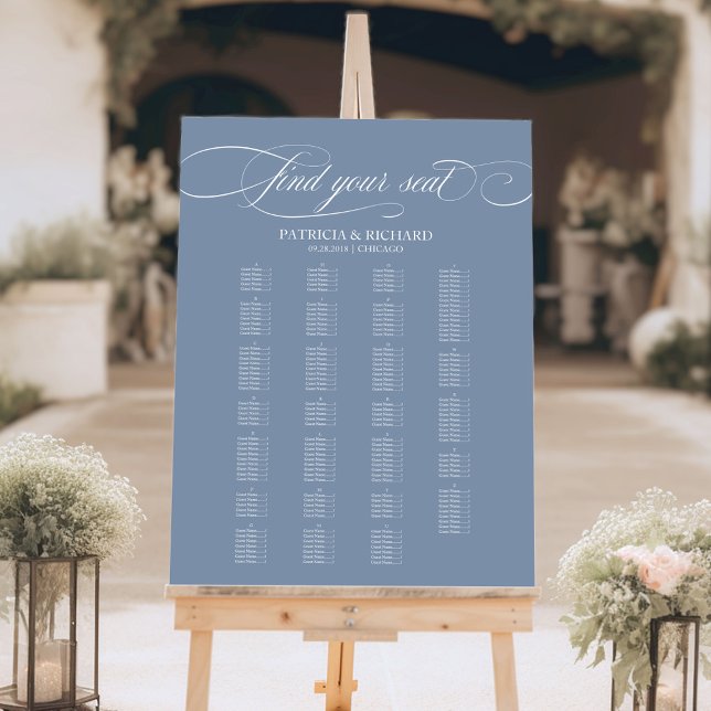 Elegant Calligraphy Wedding Seating Chart Board (Creator Uploaded)