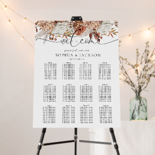 Elegant Calligraphy Wedding Seating Chart Foam Boa Board