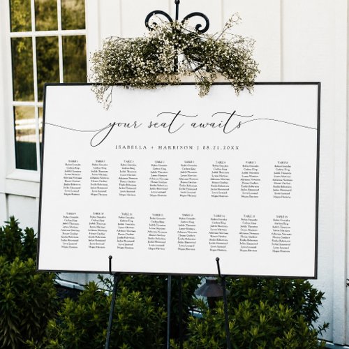 Elegant Calligraphy Wedding Seating Chart Poster