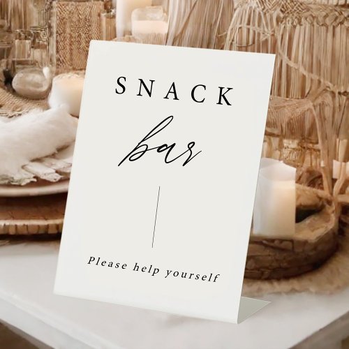 Elegant Calligraphy Wedding Snack Bar Sign