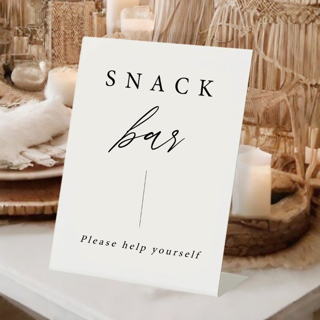 Elegant Calligraphy Wedding Snack Bar Sign (Creator Uploaded)