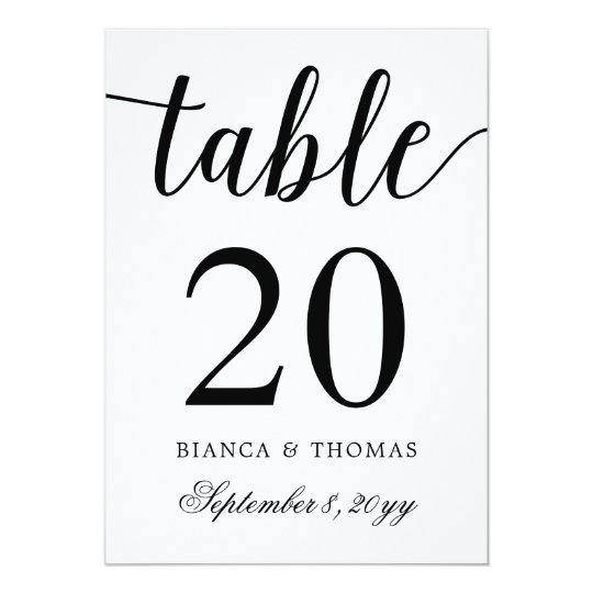 elegant calligraphy wedding table number zazzle com wedding seating chart template 8 per table