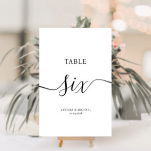 Elegant calligraphy wedding table number