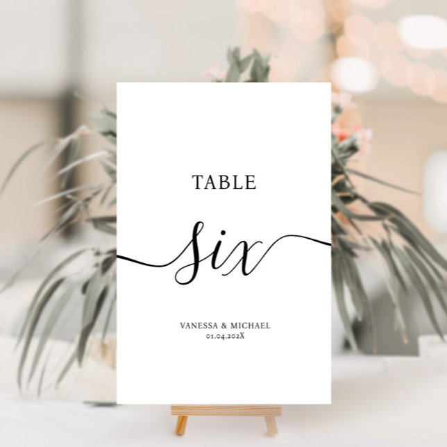 Elegant calligraphy wedding table number (Creator Uploaded)
