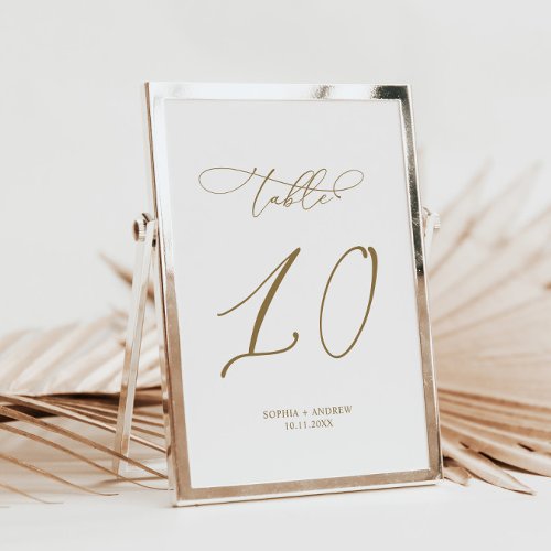 Elegant Calligraphy Wedding Table Number 10