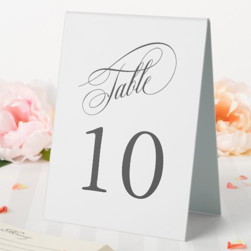 Elegant Calligraphy Wedding Table Numbers Table Tent Sign