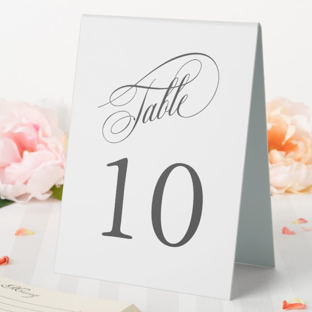 Elegant Calligraphy Wedding Table Numbers Tent (In SItu (Wedding))
