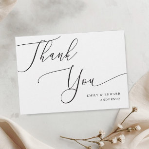Elegant Calligraphy Wedding Thank You Card