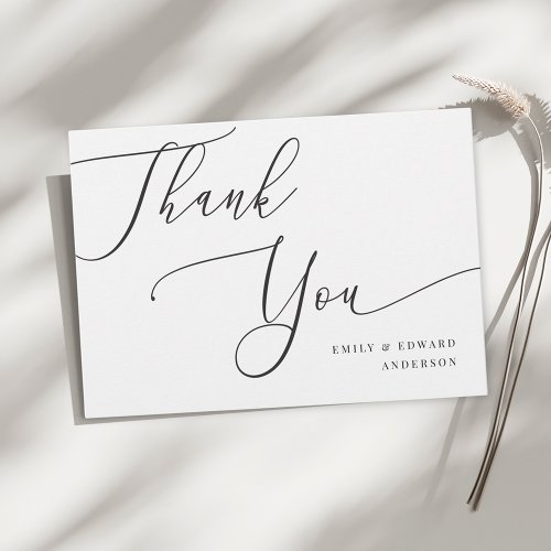 Elegant Calligraphy Wedding Thank You Card