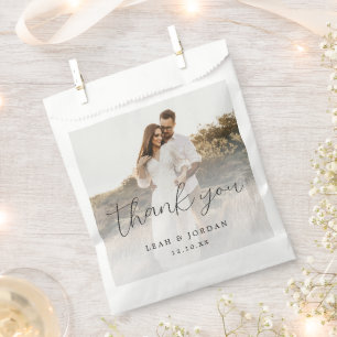 Elegant Calligraphy Wedding Thank You Favor Bag