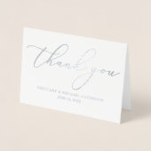 Elegant Calligraphy Wedding Thank You Silver Foil Card | Zazzle