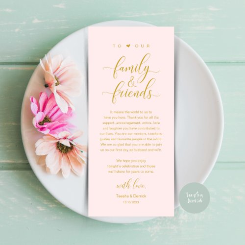 Elegant Calligraphy Wedding Thank You Table Card