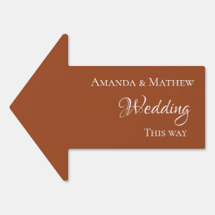 Elegant Calligraphy Wedding this way arrow minimal Sign