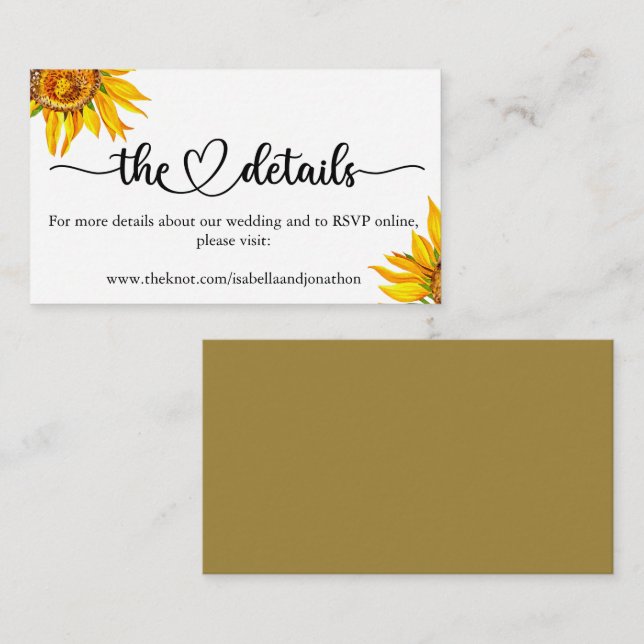 Elegant Calligraphy Wedding Website  Enclosure Car Card (Front/Back)