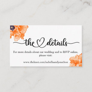 Elegant Calligraphy Wedding Website Enclosure Car Card
