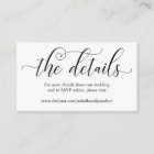 Elegant Calligraphy Wedding Website Enclosure Card