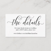 Elegant Calligraphy Wedding Website Enclosure Card (Front)