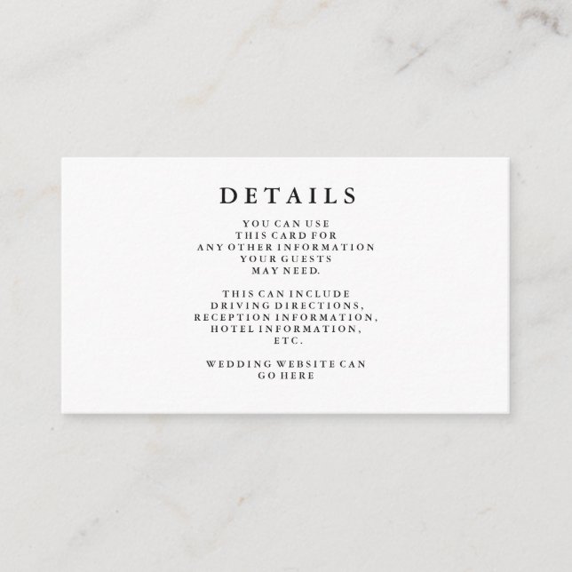 Elegant Calligraphy Wedding Website Enclosure Card (Front)