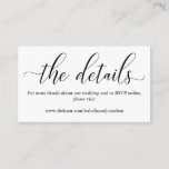 Elegant Calligraphy Wedding Website Enclosure Card<br><div class="desc">Simple elegance and beautiful calligraphy.</div>